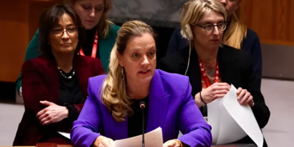 Ambassador Alexandra Baumann represented Switzerland at the open debate on climate change, conflict and food security at the UN Security Council. © FDFA / UN Photo