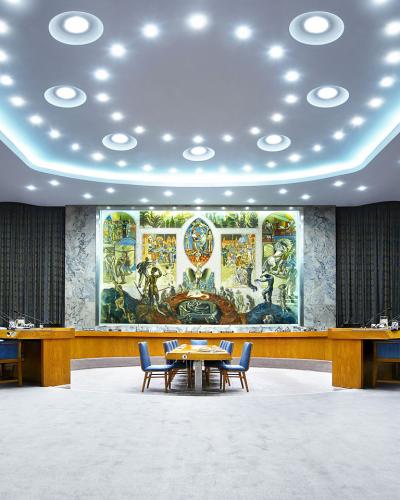 View of the Security Council Chamber in New York.