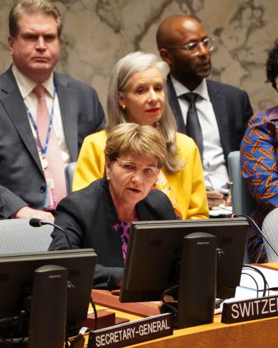 Federal Councillor Viola Amherd emphasised in the UN Security Council the close cooperation with Africa and the African Union for peace and security on the continent. © FDFA